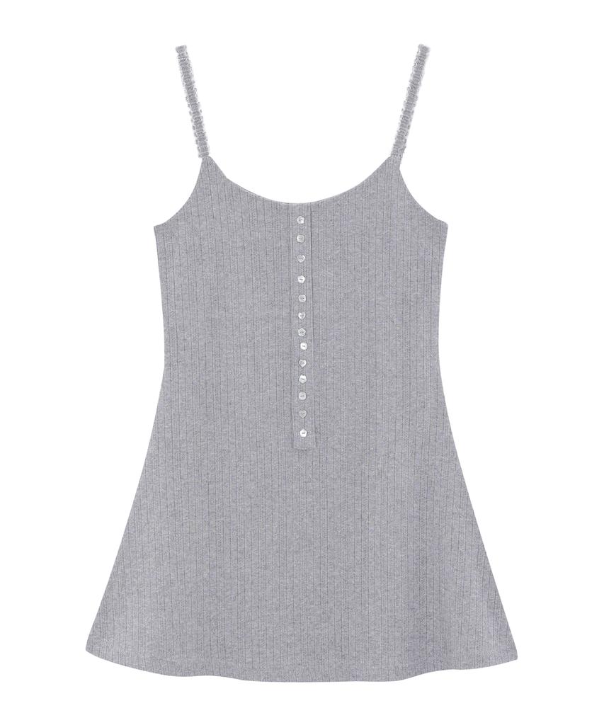Lojanneu Sweet Dreams Button Mini Dress (Gray)