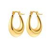 Smooth Water Drop Stainless Steel Earrings for Women Gold Color Fashion Exquisite Hollow Temperament U-Shaped Earrings Jewelry