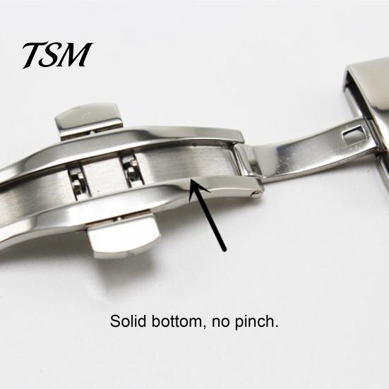 Watch Band Buckle Solid Universal Good Hardness Stainless Steel Clasp for Daily Wear Double Push Button