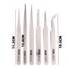 6Pcs Diy Accessories Stainless Steel Tweezers Repair Tool Industrial Precision Bent Straight Tweezers Repair Props