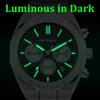 Alloy Quartz Wristwatch Dazzling Brightness New Watch Men Luminous Chronograph Business Waterproof Male Watches with Date