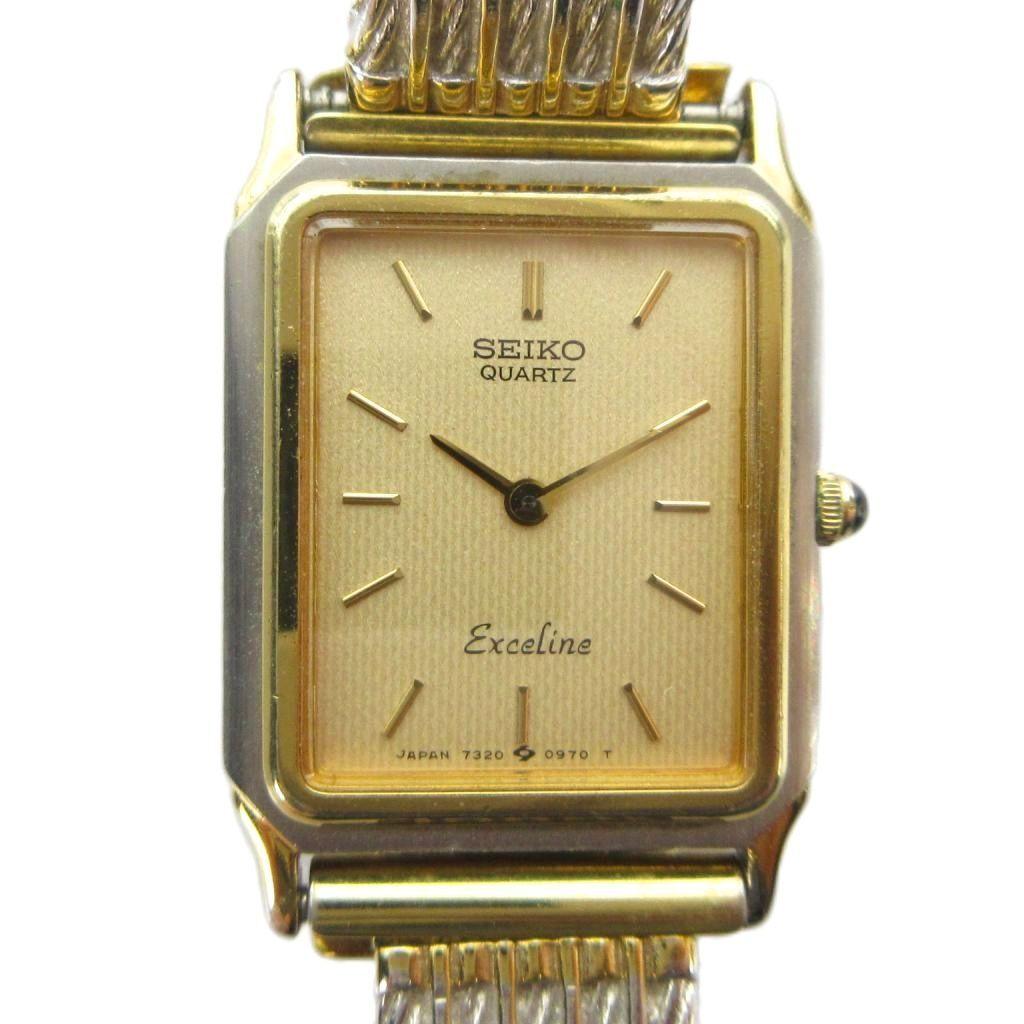 SEIKO Exceline Quartz Watch 7320-6020, Gold/ Silver Color, Women's GY18/ MQ