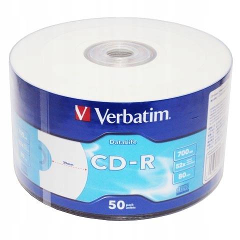 Płyty CD-R Verbatim 700MB Extra Protection Printable Wrap (50 Spindel)