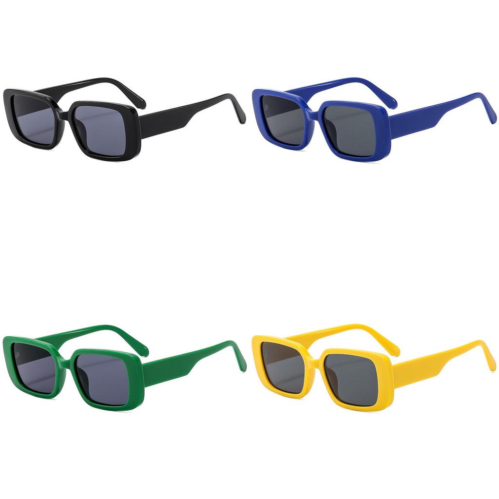 Retro Square Black Sunglasses With Grey Lenses Uv400 For Outdoor Sports