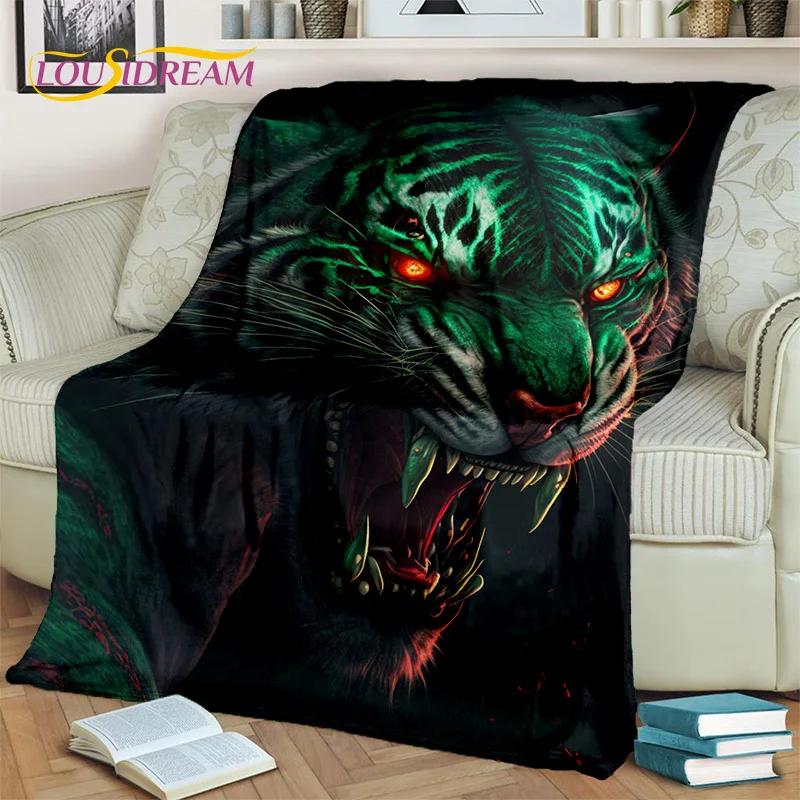 Beast Tiger Lion Leopard Animal Wildlife Cartoon Blanket,Soft Throw Blanket for Home Bedroom Bed Sofa Picnic Cover Blanket Kids