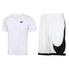 Písmenové logo Vyšívané Swoosh Jednobarevné Ležérní Tričko s krátkým rukávem a kulatým výstřihem Rychleschnoucí Set basketbalových šortek s velkým logem AR4999-101+DH6764-100