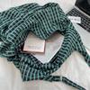 Retro Single-shoulder Bag Plaid Women's Handbag Fashionable Canvas Underarm Bag  Commuting