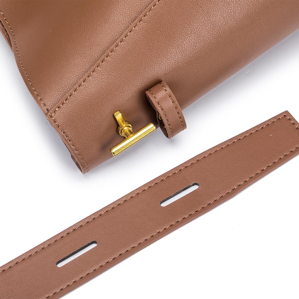 Yocipa Leather Bucket Bag for Women, 3-Way Shoulder Bag, Handbag, Crossbody Bag, Genuine Leather Tote Bag, Large Capacity, Lightweight, Stylish,