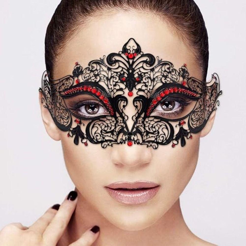 Creative Retro Half Face Mask Rhinestone Metal Eye Mask Halloween Party Mask  Masquerade Jewelry