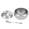 304 Stainless Steel Sugar Bowl with Lid and Spoon Durable Seasoning Pot Large Capacity Multi-functional Spice Jar Coffee Shop
