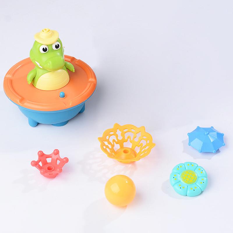 Bath Toys For Toddlers - Light Up Crocodile Fountain With 4 Spray Modes, Abs Plastic Bath Toy For Bathroom & Swimming Pool