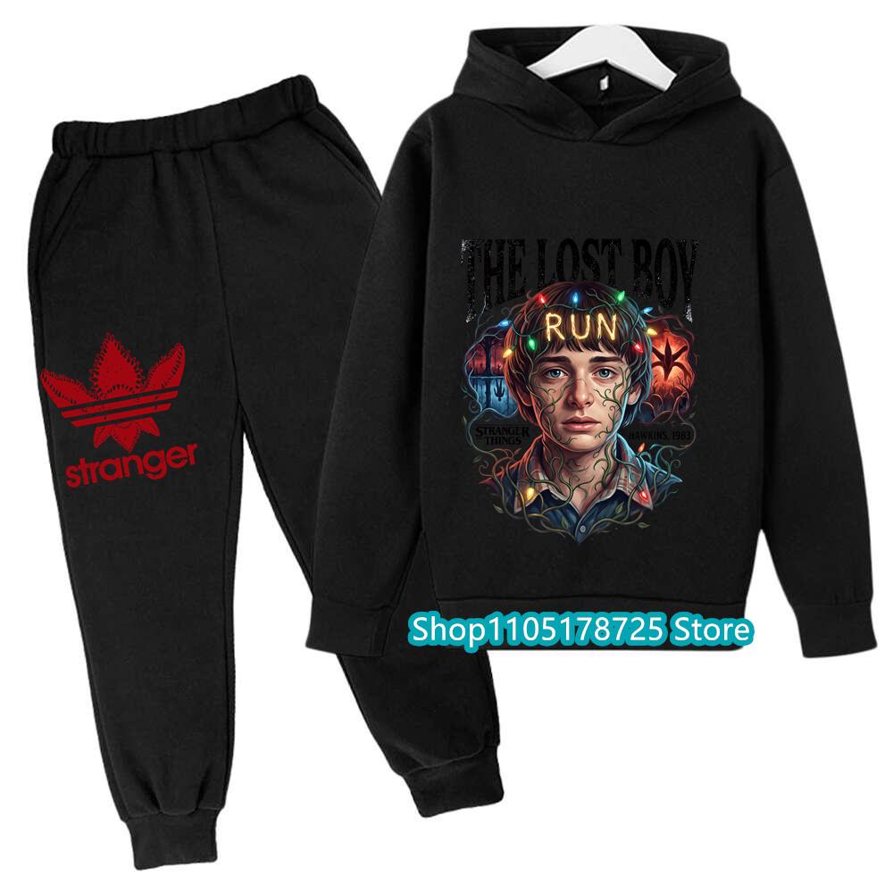 

Стильний дитячий комплект з худі та принтом Демогоргона зі Stranger Things, Зручний та модний дитячий одяг для 110