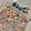 5D Ocean Nail Sticker Vacation Starfish Shell Coral Pearl Self-adhesive Nail Art Decal Fresh Seaside Vibe Manicure