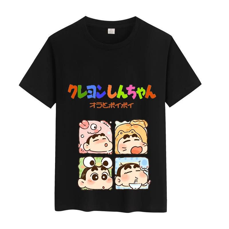 Anime Crayon Shin-chan Chlapecké Dívčí Bavlněné Tričko Léto Krátký Rukáv Dětský Top Kreslené Tištěné Tričko Móda Dětské Tričko