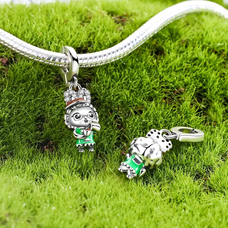 Copper Pets Dog Cat Colorful Wine Bottle Charms Cz Zirconium Shoe Bead Pendant Fit Original Bracelet Diy Jewelry