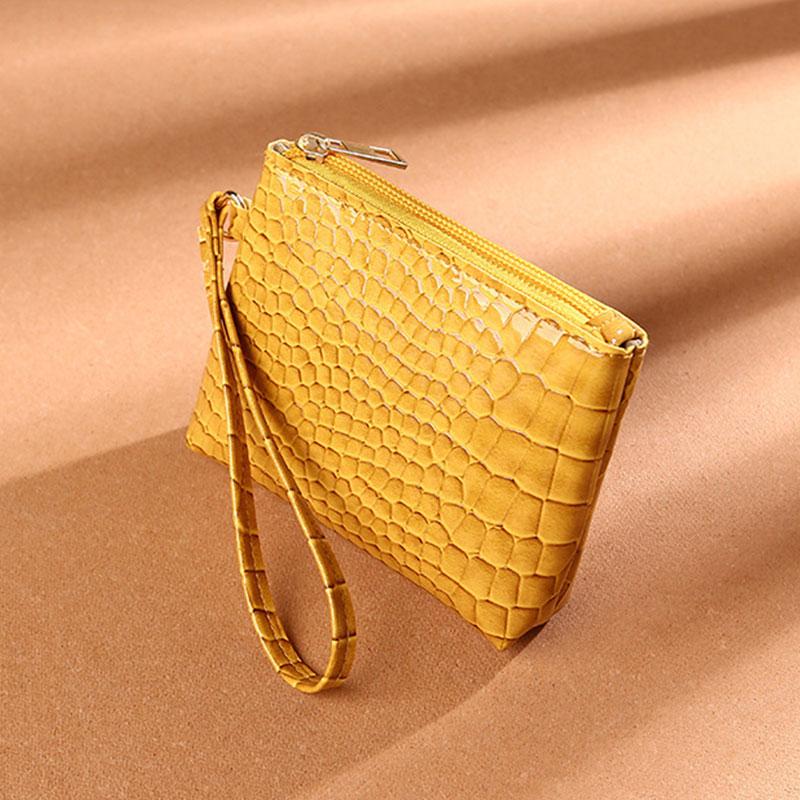 Mini Women'S Wallet Crocodile Print Short Zipper Wrist Small Coin Bag Fashion Retro Pu Leather Ladies Card Holder Coin Purses