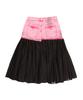 Wordog Vintage Washed Denim Pleated Skirt - Vintage Pink