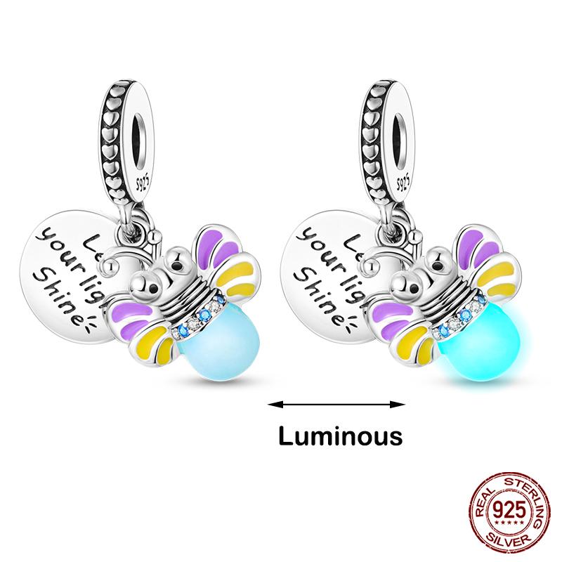 Kupferfarbene Im Dunkeln leuchtende Glühwürmchen Honigbiene Stern Anhänger Perlen Passen Qikaola Original Armbänder Feiner DIY Schmuck Geschenk