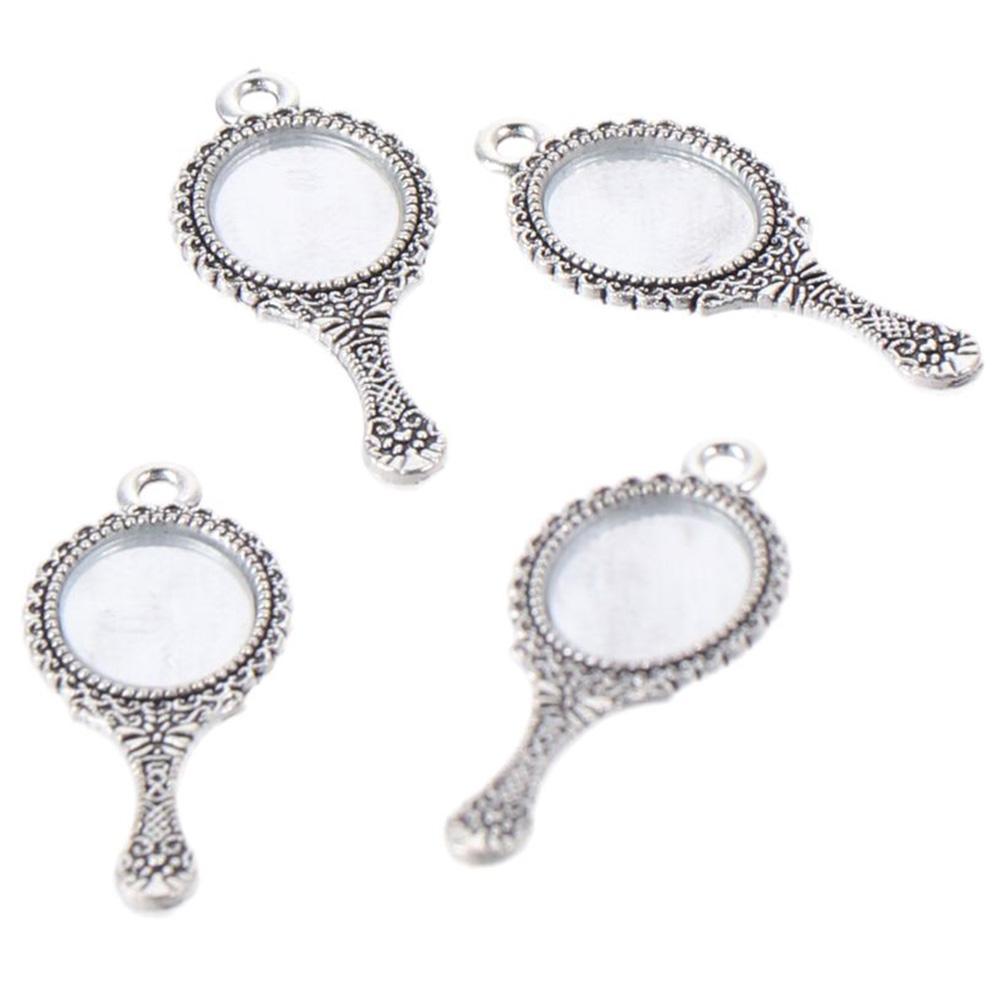 10pcs Mirror Mirror Pendant Charms 34x14mm Antique Silver Charms Alloy Pendant Charms  Necklace