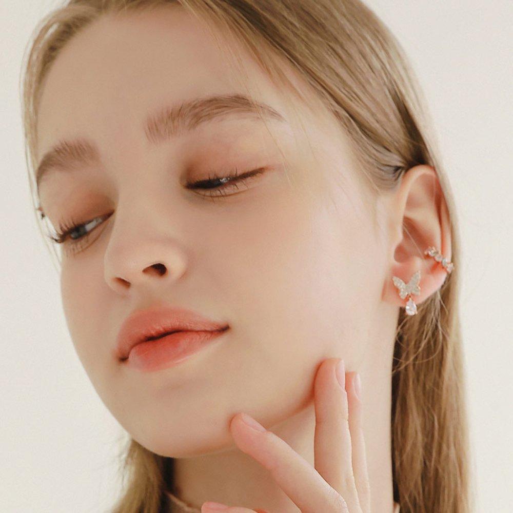 J.Lauren Pink Mint Cubic Rose Gold Ear Cuff M03778