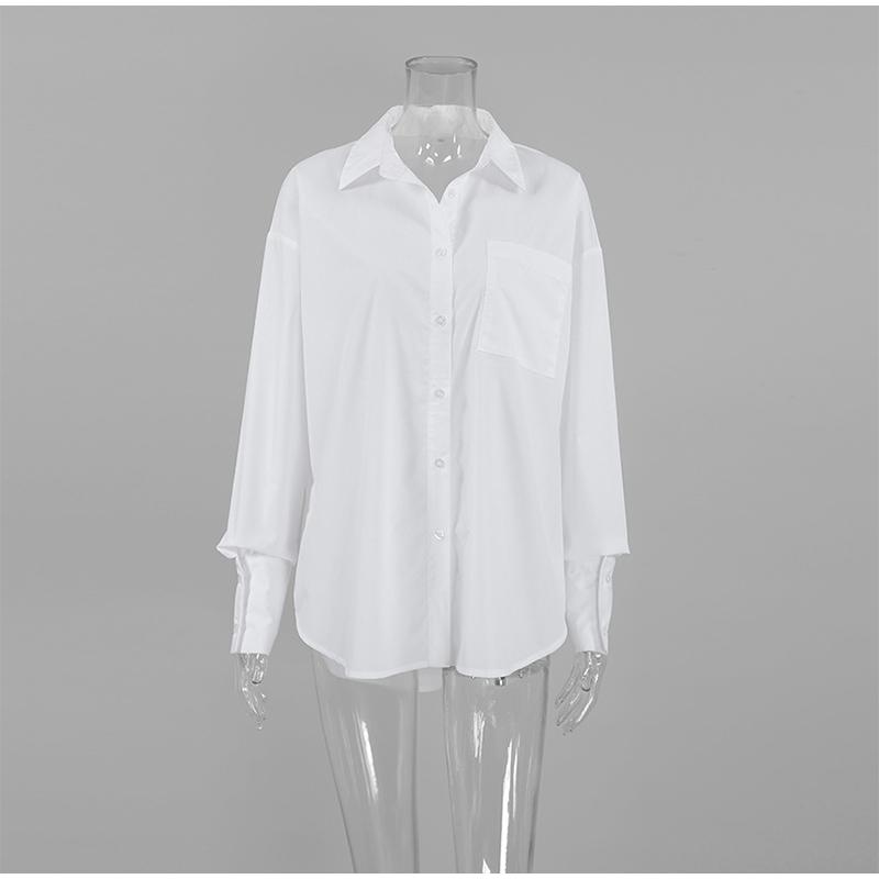 2026 New Spring Summer Women s Fashion Loose Cotton White Shirt Temperament Commuting Youthful Women Clothes Women Simple Blouses Top S белый