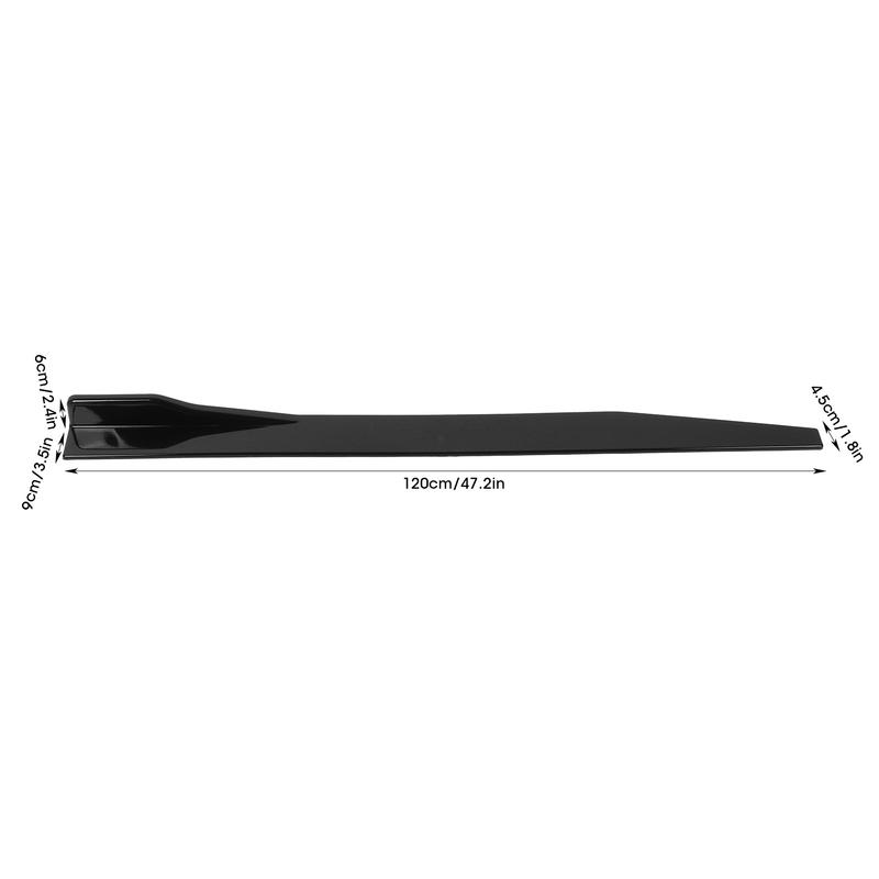 Car Side Skirt Splitter Lip Winglet Diffuser  for Sedan and Hatchback 120cm/47.2in Glossy Black Car Side Skirt