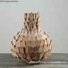 Handmade Wooden Vase Dried Flower Vase Flower Arrangement Container Desktop Decorative Vases Home Decor Ornament Crafts Gift