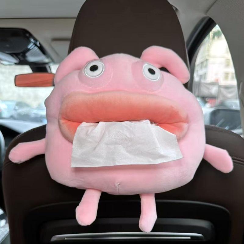 Creative Cartoon Car Plush Tissue Box - Hanging or Armrest Style