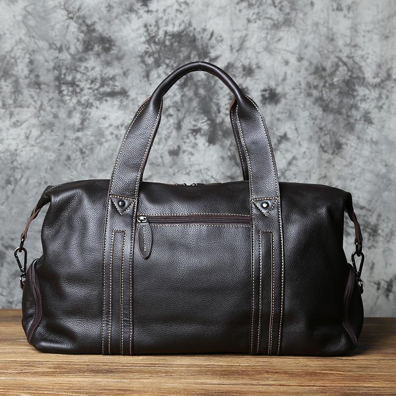 NZPJ Vintage Leather Men Travel Bag Natural Cowhide Handbag Casual Shoulder Messenger Computer Bag Large Capacity Luggage Bag