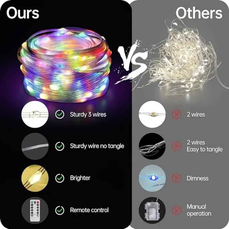 20M RGBIC Bluetooth Smart String Lights LED Multicolour Lights Waterproof Christmas Decor Fairy String Led Fantasy Fairy Light