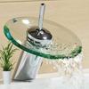 Badezimmer Wasserfall Waschbecken Toque Waschbecken Mischbatterie Wasserhahn Chrom Glasrand Wasserhahn mit Wassereinlassrohr