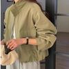 Korean Vintage Hong Kong-Style Stand Collar Zipper Casual Jacket for Women