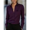 Ladies Printed Long Sleeve Shirt Fashion Lapel Casual Daily Women Tops