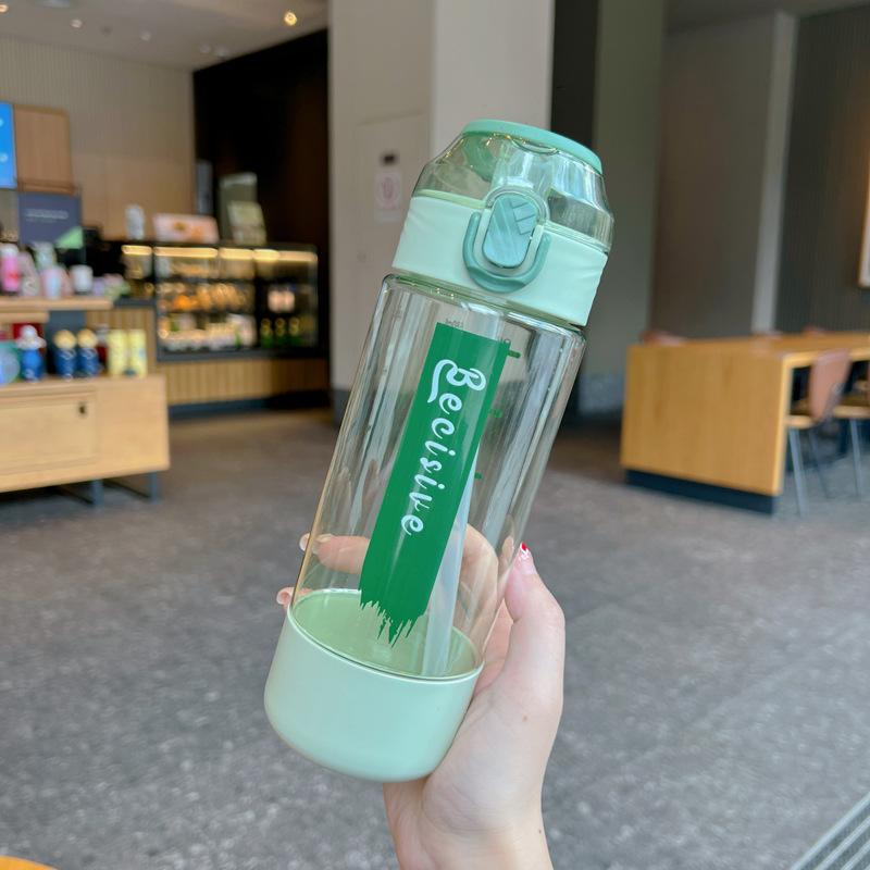 Water bottle summer new high value water cup male and female students food grade straw cup go out sports simple portable water cup