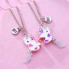 Electroplate Best Friend Magnetic Necklace Zinc Zinc Alloy Magnet Necklace Cartoon Pendant Necklace  Couple