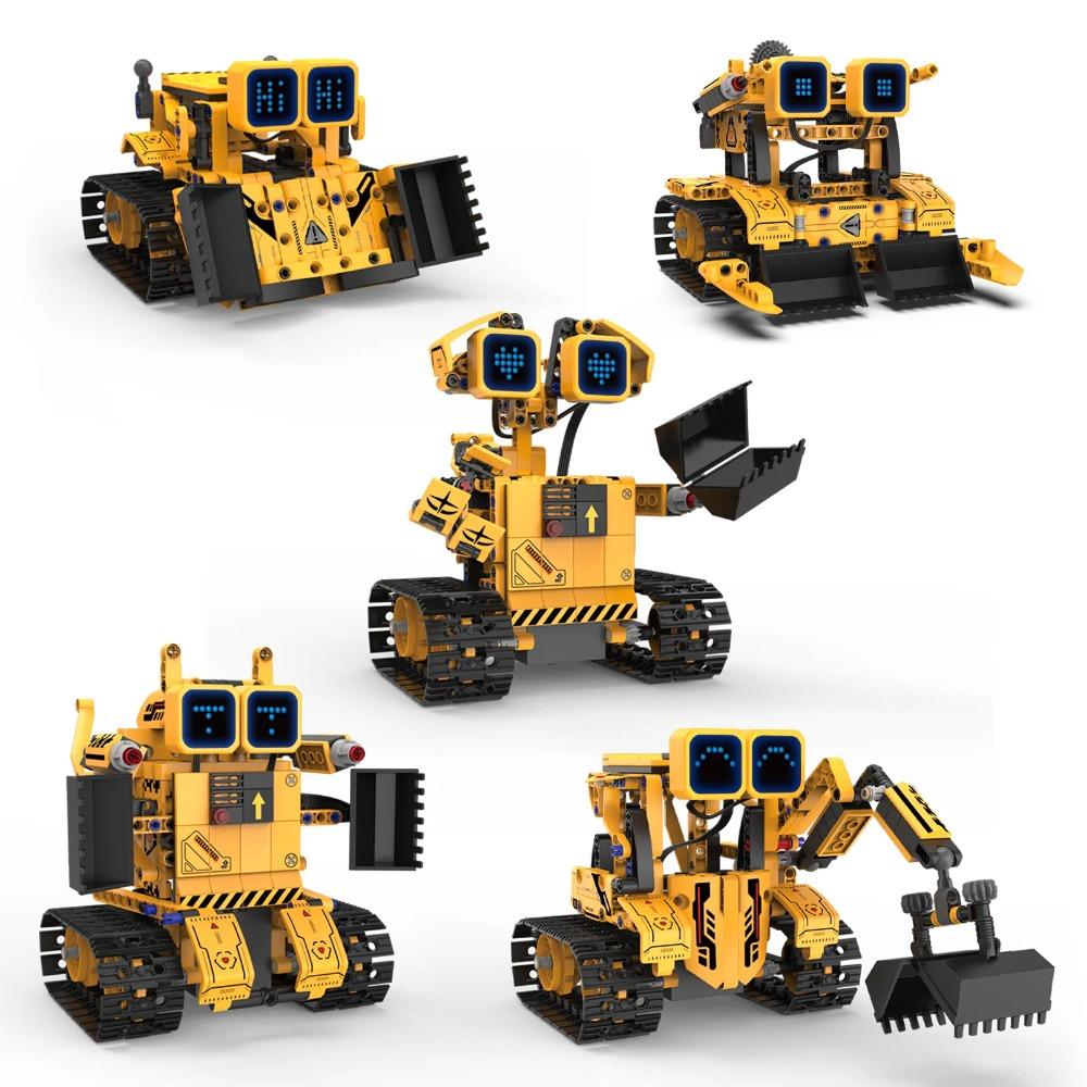 389PCS 5-in-1 Remote Control Robot Building Blocks Set, Desktop Ornament, Educational Model Assembly Toy, Kids Birthday Gift