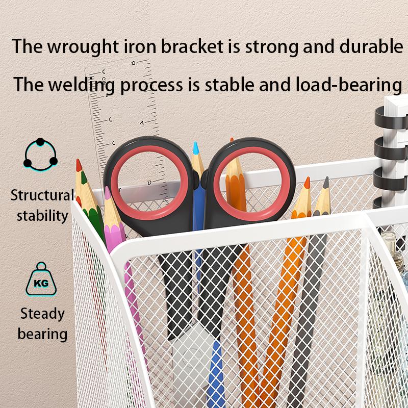 1PCS Desk Organizer Pen Holder MeshPencil Holder Large Capacity MetalDesktop Storage Box for Office andSchool Supplies