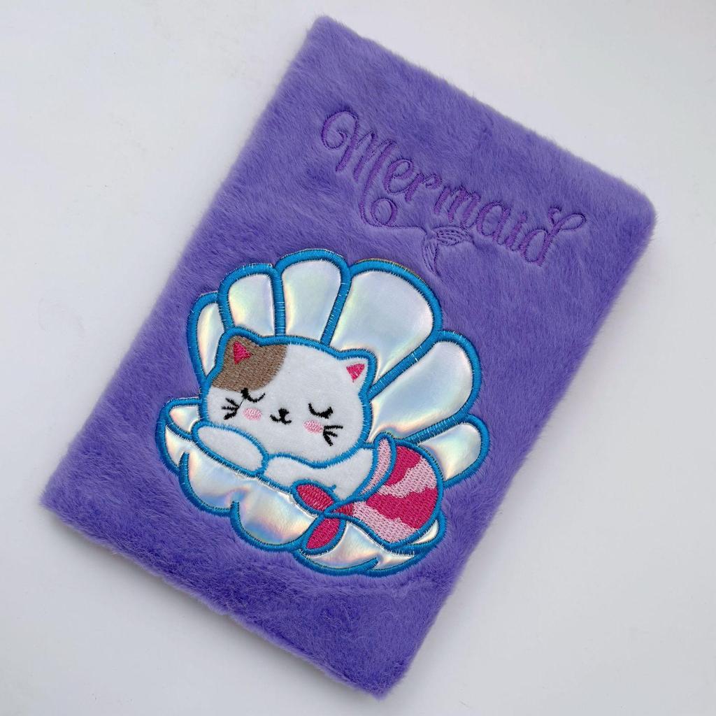 Cute Plush Embroidered A5 Cartoon Notebook Diary
