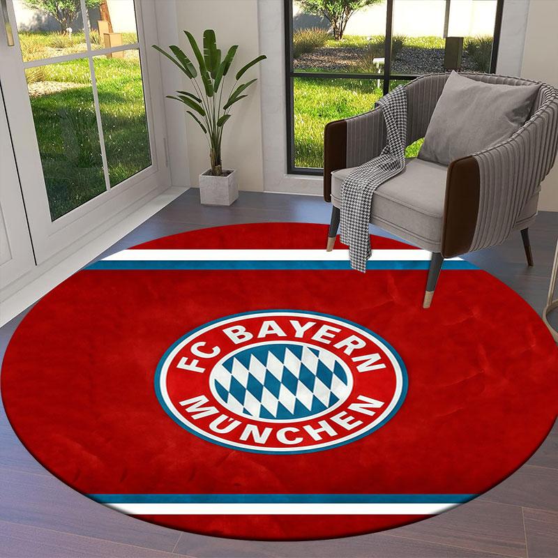 FC Bayern Munchen Round Area Rug,Carpet Rug for Living Room Bedroom Sofa Playroom Decor,Non-slip Floor Mat