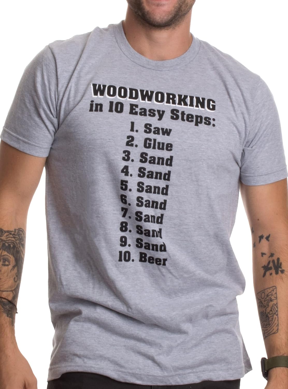 

10 Easy Steps of Woodworking | Funny Wood Working Worker Tool Saw Humor T-Shirt 5XL різнокольоровий