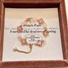 Natural Amethyst Citrine Clear Quartz Rose Four Leaf Clover Charm Bracelet Women 2025 Floral Style