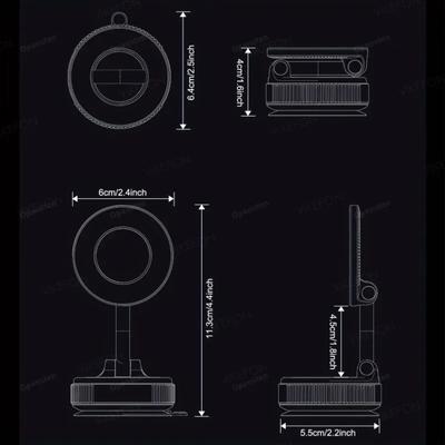 Car Magnetic & Vacuum Phone Holder Stand 360°Rotation Navigation Cellphones Bracket For Magsafe iPhone 16-12 Pro Max Auto Mount