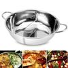 30CM Hot Pot with Divider Stainless Steel Household Thick Hot Pot Chinese Hot Pot for Cooking Serving Kitchen Soup Cooking Pot