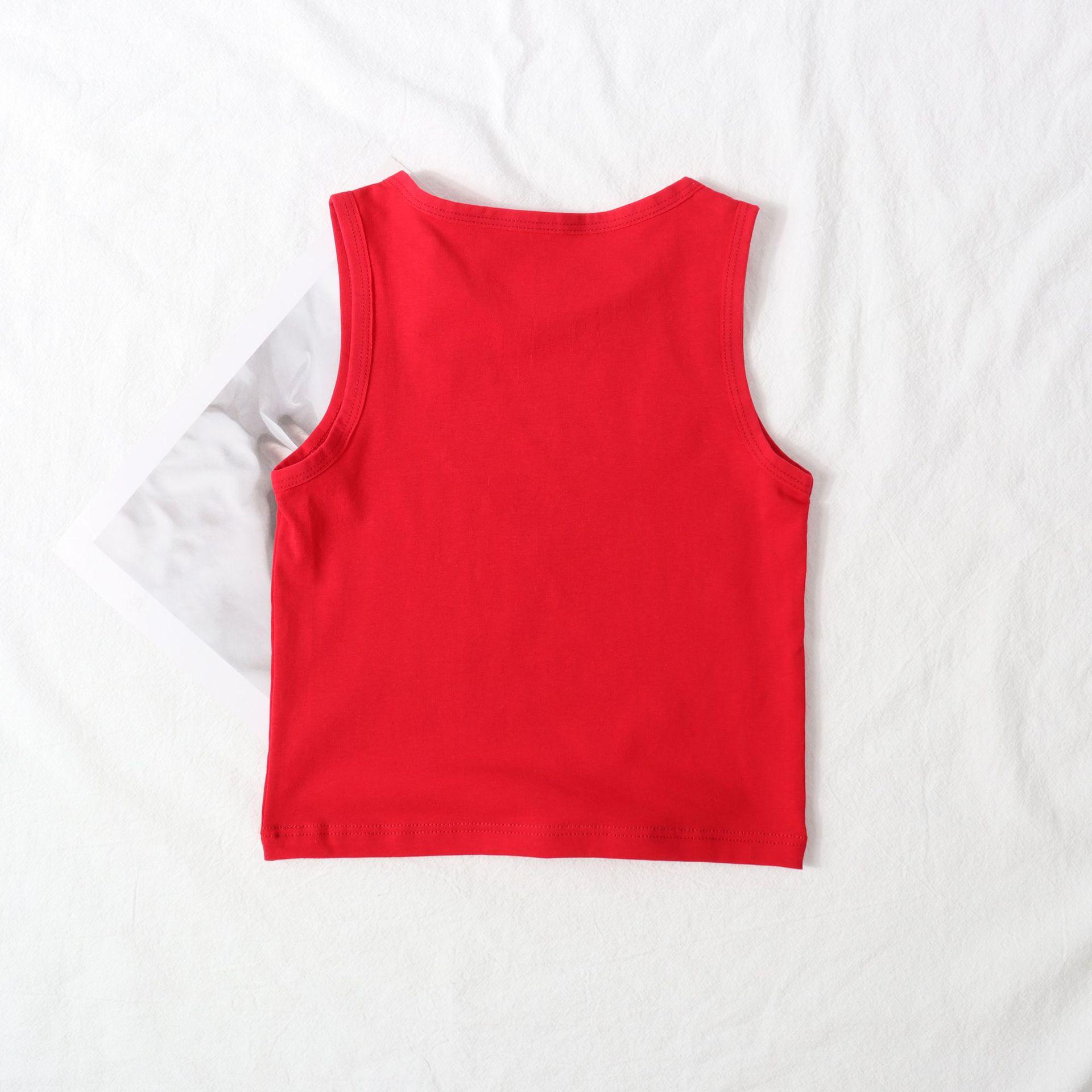 

Summer Kids Cotton Tank: Lightweight Toddler Base Layer for Boys & Girls in Solid Colors. M - Chest 56cm