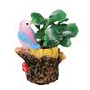 Miniatur-Feengarten-Zubehör Mini Harz Baumstumpf Figur mit Vogel Und Künstliche Pflanzen für DIY Moos-Terrarien Basteln Heimdekoration