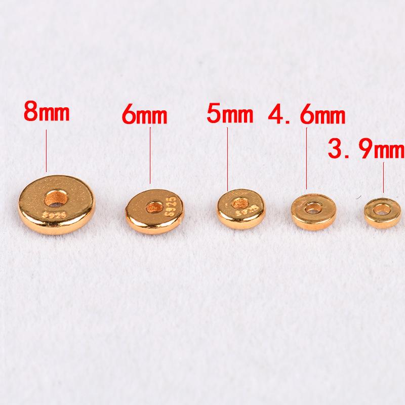 

Gold-Plated S925 Silver Spacer Beads for DIY Jewelry, Prayer & Buddhist Beads, Sterling Silver Washers