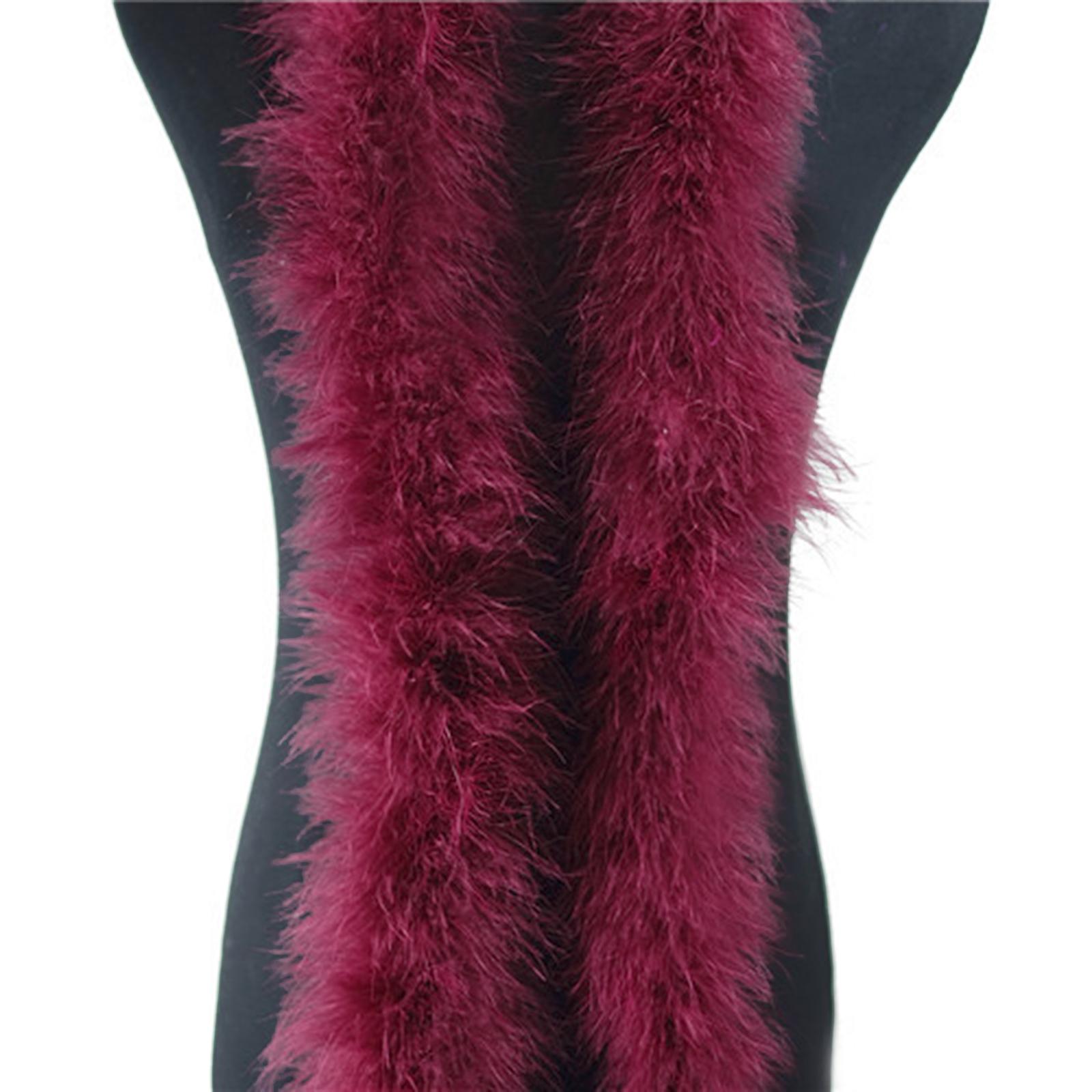 Truthahnfedern Boa 2 Yards für DIY Basteln Tanzen Hochzeitsfeier Kostüm Band für DIY Kleid Basteln Kleidung wein rot