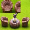 Miniature Resin Wicker Table And Chairs Set Handcrafted Realistic Details For Dollhouse Accessories And Miniature Scenes