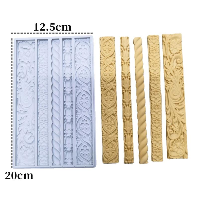 Embossed Twist Rope Modeling Silicone Mold Braided Pattern Cake Rim Decoration DIY Cake Baking Tool Strip Lace Decoration Molds
