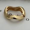 Vintage Metal Wave Twist Smooth Irregular Bracelet for Women Exaggerated Geometric Chunky Cuff Bangle Hip Hop Punk Jewelry